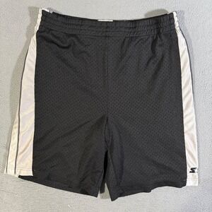 Vintage Starter Men's Black Mesh Shorts‎ Athletic Basketball Shorts Size Large